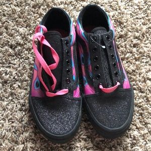 Glitter Girls Vans size youth 3.5
